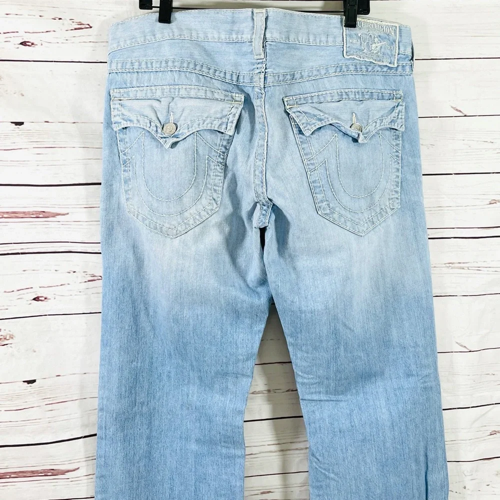 True Religion Section Straight Jeans Mens 38‎ x33 Blue USA Made